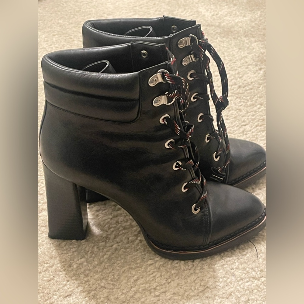 Sam Edelman Sondra Lace Up Boots in Black Leather